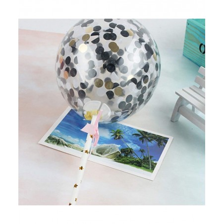 Balloon Cake Toppers Mini Transparent Confetti Balloon for Wedding Birthday Valentines Day Evening New Year Party Supplies 7P...