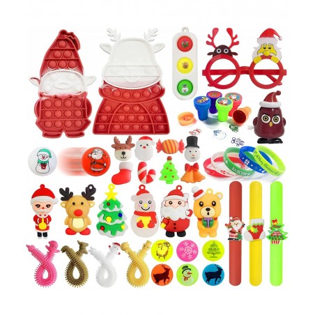 44 Pack Christmas Novelty Assortment Pop Dimple Toys Decorations Game Toys Packs for Kids Party Favors Christmas Goodie Bags ...