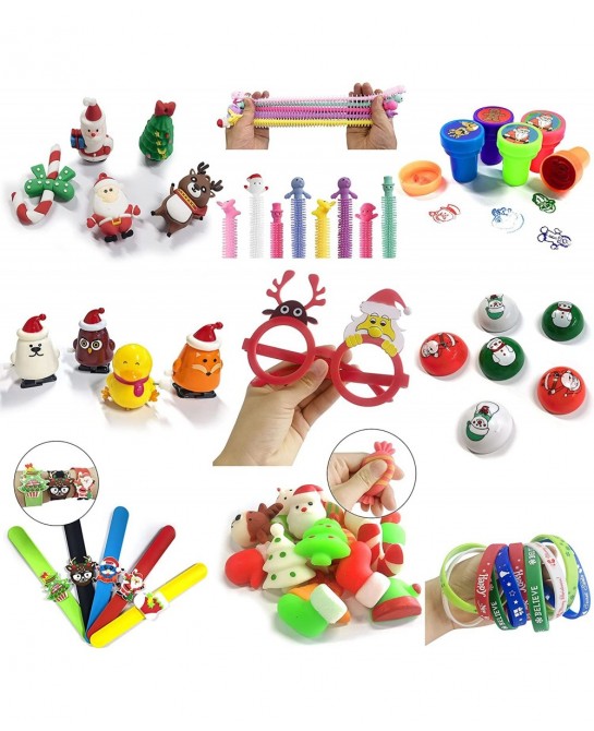 44 Pack Christmas Novelty Assortment Pop Dimple Toys Decorations Game Toys Packs for Kids Party Favors Christmas Goodie Bags ...