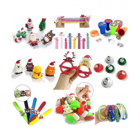 44 Pack Christmas Novelty Assortment Pop Dimple Toys Decorations Game Toys Packs for Kids Party Favors Christmas Goodie Bags ...
