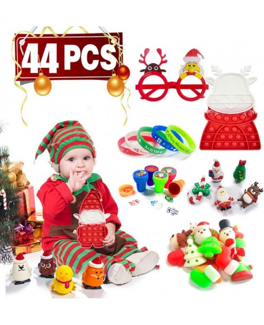 44 Pack Christmas Novelty Assortment Pop Dimple Toys Decorations Game Toys Packs for Kids Party Favors Christmas Goodie Bags ...