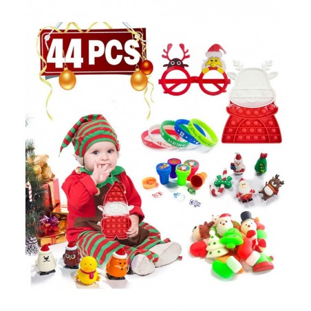 44 Pack Christmas Novelty Assortment Pop Dimple Toys Decorations Game Toys Packs for Kids Party Favors Christmas Goodie Bags ...