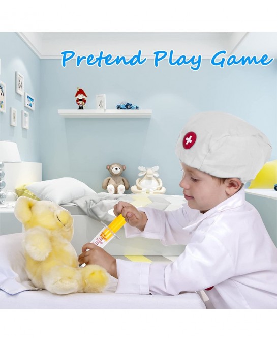 Kids Doctor Kit Pretend Medical Kits Doctor Nurse Dentist Costume Stethoscope Toy Carry Case Educational Creative STEM Birthd...
