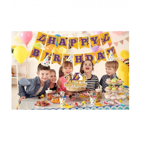 Soomei Basketball Happy Birthday Banner Cake Topper Basketball Stars Themed Decor Party Supplies for Birthday Party Decoratio...
