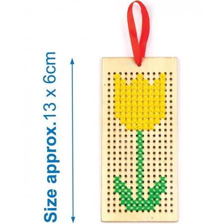 AR141 Wooden Bookmark Cross Stitch Kits - Pack of 4 Embroidery Set with Thread for Kids $16.66 Kids' Drawing & Writing Boards