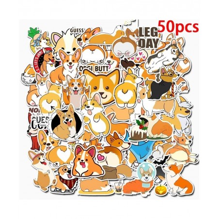 Cute Dog Stickers for Kids 50 PCS Waterproof Laptop Sticker Pack Vinyl Stickers for Car Cup Computer Guitar Skateboard Luggag...