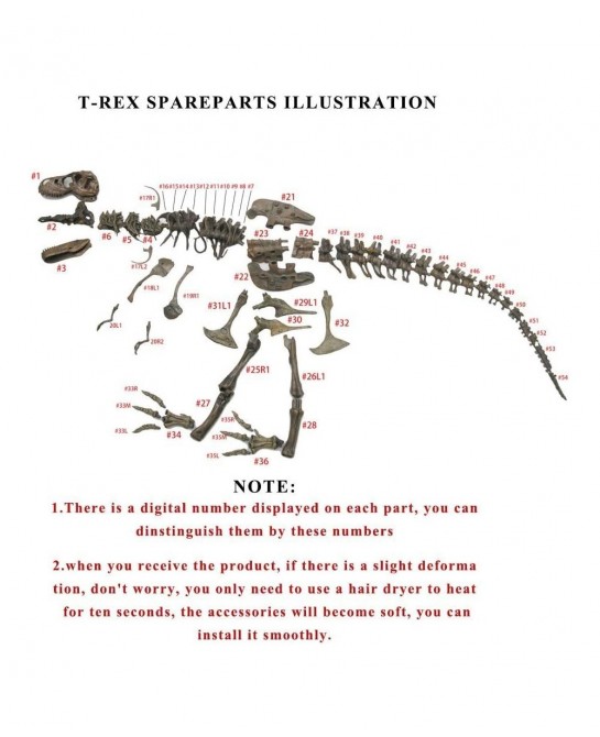 3D T-Rex Dinosaur Skeleton Model Puzzles Simulation Educational Toy Pre-School Teaching Soft Non-Toxic PVC Material Gifts $50...