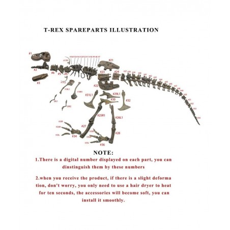 3D T-Rex Dinosaur Skeleton Model Puzzles Simulation Educational Toy Pre-School Teaching Soft Non-Toxic PVC Material Gifts $50...