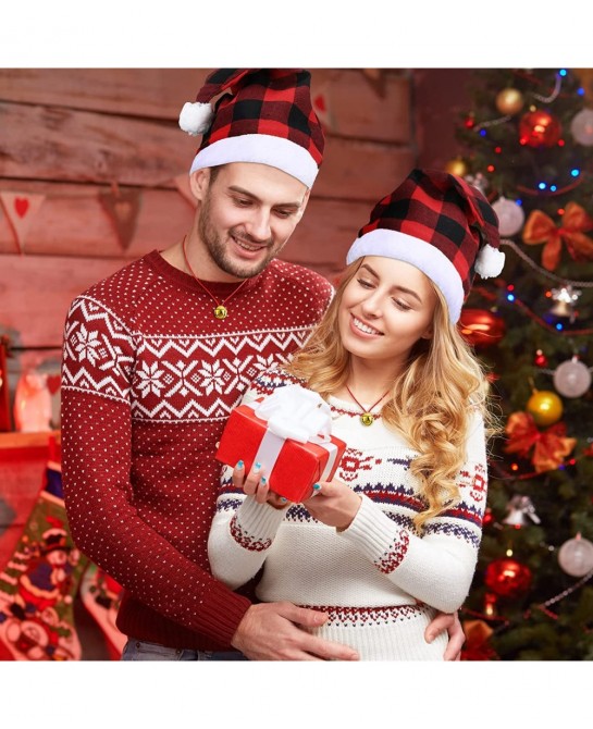 4 Pieces Christmas Santa Hat for Kids and 4 Pieces Christmas Bell Necklaces Ornaments for Merry Xmas Carnival Party $17.32 Ki...