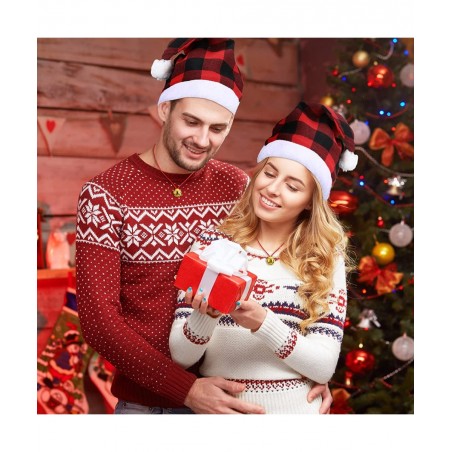 4 Pieces Christmas Santa Hat for Kids and 4 Pieces Christmas Bell Necklaces Ornaments for Merry Xmas Carnival Party $17.32 Ki...