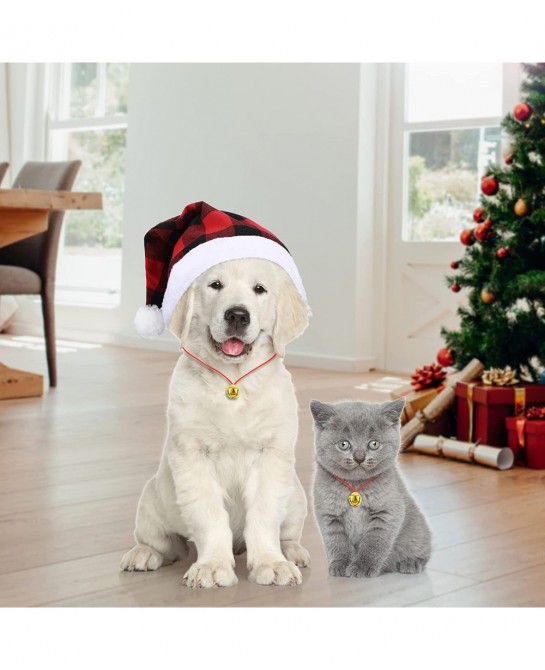 4 Pieces Christmas Santa Hat for Kids and 4 Pieces Christmas Bell Necklaces Ornaments for Merry Xmas Carnival Party $17.32 Ki...