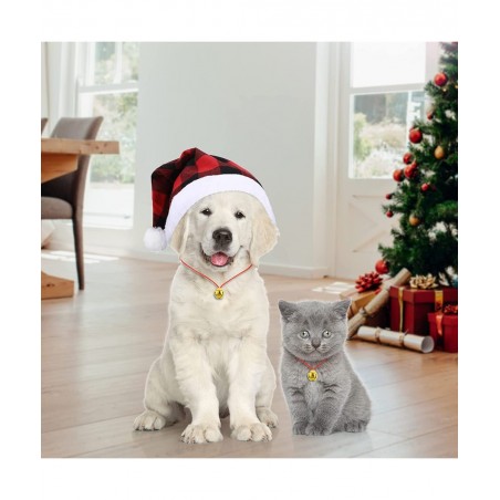 4 Pieces Christmas Santa Hat for Kids and 4 Pieces Christmas Bell Necklaces Ornaments for Merry Xmas Carnival Party $17.32 Ki...