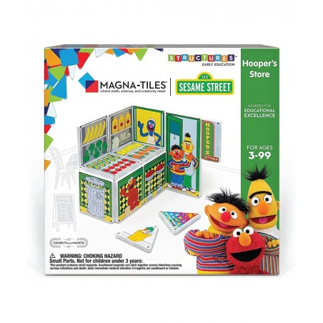 Magna-Tiles Hooper’s Store Magnetic Kids’ Building Toys Educational Magnetic Tile “Sesame Street” Toys for Ages 3+ 16 Pieces ...