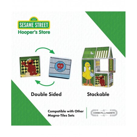 Magna-Tiles Hooper’s Store Magnetic Kids’ Building Toys Educational Magnetic Tile “Sesame Street” Toys for Ages 3+ 16 Pieces ...