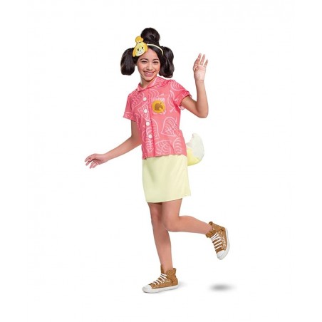 Isabelle Animal Crossing Costume Official Kids Isabelle Costume Dress and Headband Outfit $27.91 Kids' Costumes
