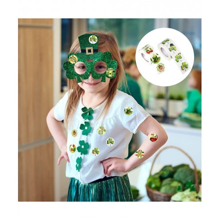 1000 Pieces St. Patrick's Day Roll Stickers Shamrock Party Decorations Irish Green Shamrock 1.5 Inch Stickers Round Colored S...