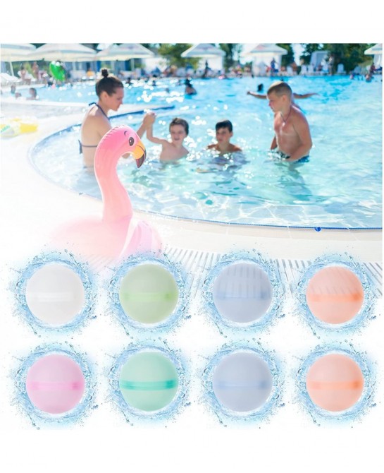 8 PCS Reusable Water Balloons for Kids Adults Refillable Water Balloons Quick Fill Self Sealing Magnetic Water Balloons for S...
