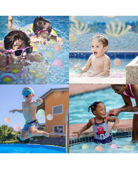 8 PCS Reusable Water Balloons for Kids Adults Refillable Water Balloons Quick Fill Self Sealing Magnetic Water Balloons for S...
