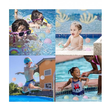 8 PCS Reusable Water Balloons for Kids Adults Refillable Water Balloons Quick Fill Self Sealing Magnetic Water Balloons for S...