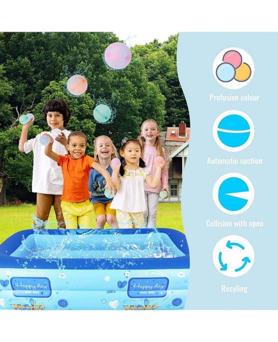 8 PCS Reusable Water Balloons for Kids Adults Refillable Water Balloons Quick Fill Self Sealing Magnetic Water Balloons for S...
