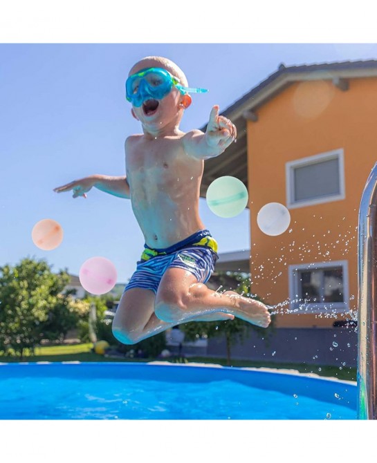 8 PCS Reusable Water Balloons for Kids Adults Refillable Water Balloons Quick Fill Self Sealing Magnetic Water Balloons for S...