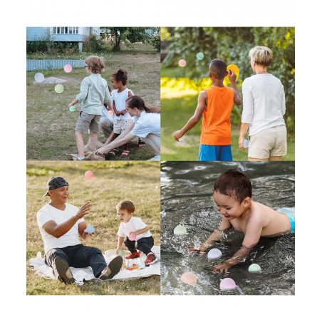 8 PCS Reusable Water Balloons for Kids Adults Refillable Water Balloons Quick Fill Self Sealing Magnetic Water Balloons for S...