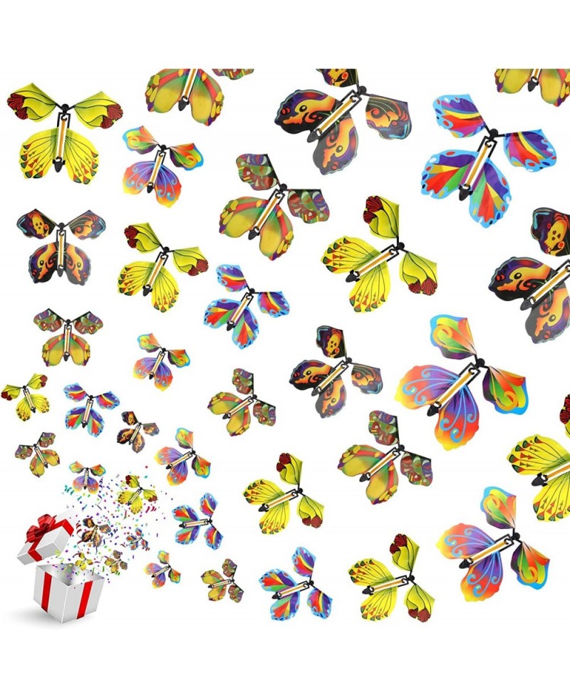 20 PCS Flying Butterfly Toy Magic Wind Up Flying Butterfly Surprise Box Wind Up Butterfly Surprise Toy for Wedding Birthday P...