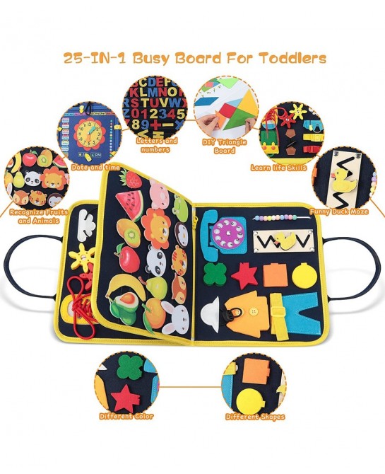 Nicetage Busy Board for Toddlers  Montessori Toys for 1 2 3 4 Year Old  Toddler Toys  Sensory Activity Board Learn Fine Motor...