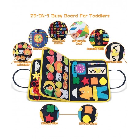 Nicetage Busy Board for Toddlers  Montessori Toys for 1 2 3 4 Year Old  Toddler Toys  Sensory Activity Board Learn Fine Motor...