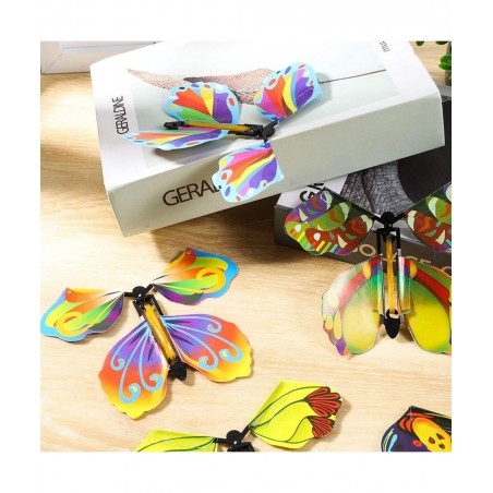 20 PCS Flying Butterfly Toy Magic Wind Up Flying Butterfly Surprise Box Wind Up Butterfly Surprise Toy for Wedding Birthday P...