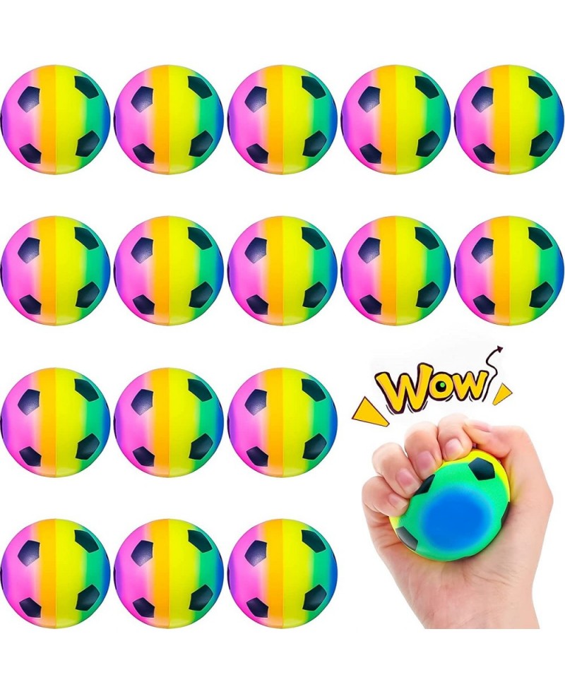 20 Pack Mini Sports Stress Balls Stress Relief Rainbow Soccer Balls 2.5 Inches Foam Soccer Ball Fun Soccer Party Favors for F...