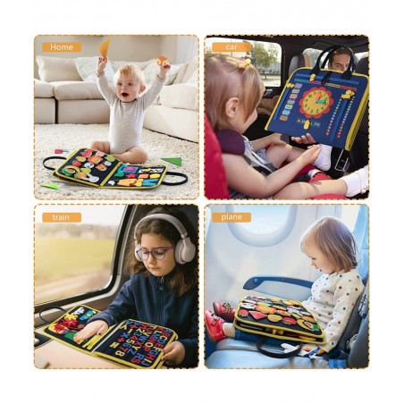 Nicetage Busy Board for Toddlers  Montessori Toys for 1 2 3 4 Year Old  Toddler Toys  Sensory Activity Board Learn Fine Motor...