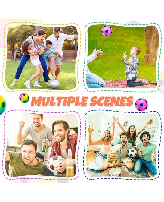 20 Pack Mini Sports Stress Balls Stress Relief Rainbow Soccer Balls 2.5 Inches Foam Soccer Ball Fun Soccer Party Favors for F...