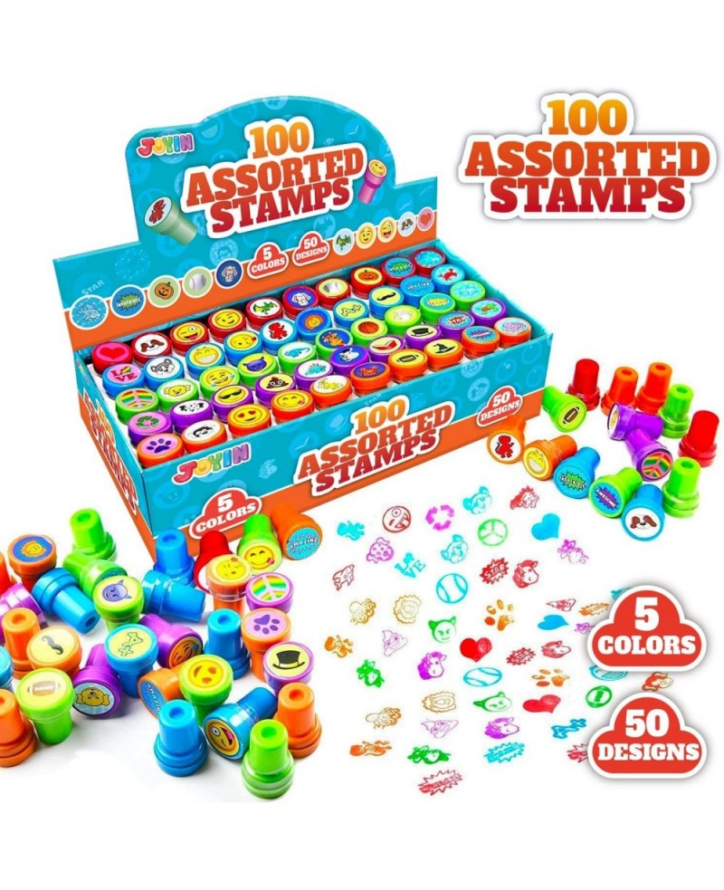 100PCS Assorted Stamps for Kids Self-Ink Stamps for Party Favor Teacher Stamps Kids Treasure Box Prize for Classroom Christma...