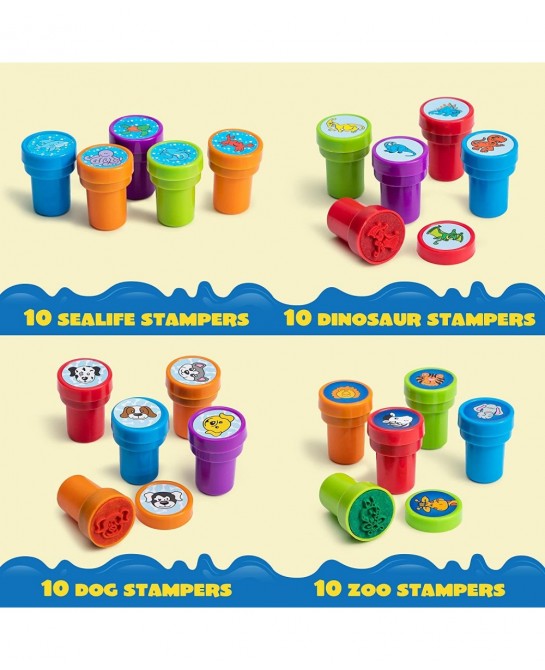 100PCS Assorted Stamps for Kids Self-Ink Stamps for Party Favor Teacher Stamps Kids Treasure Box Prize for Classroom Christma...