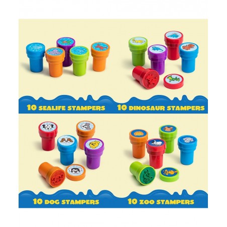 100PCS Assorted Stamps for Kids Self-Ink Stamps for Party Favor Teacher Stamps Kids Treasure Box Prize for Classroom Christma...