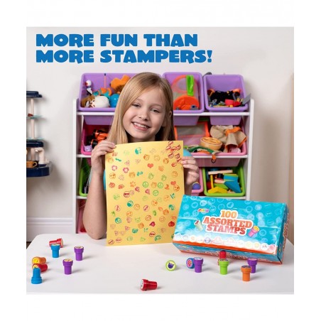 100PCS Assorted Stamps for Kids Self-Ink Stamps for Party Favor Teacher Stamps Kids Treasure Box Prize for Classroom Christma...