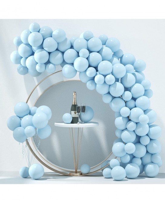 Pastel Blue Balloons Latex Party Balloons 10inch + 5inch 70pcs Macaron Light Blue Balloons Helium Balloons for Wedding Birthd...