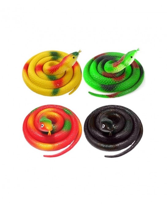 Rubber Snakes to Keep Birds Away 4 Pieces 27.5 Inch Realistic Rubber Snakes Plastic Fake Snakes Toy Snake for Garden Props to...