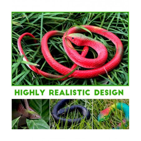 Rubber Snakes to Keep Birds Away 4 Pieces 27.5 Inch Realistic Rubber Snakes Plastic Fake Snakes Toy Snake for Garden Props to...