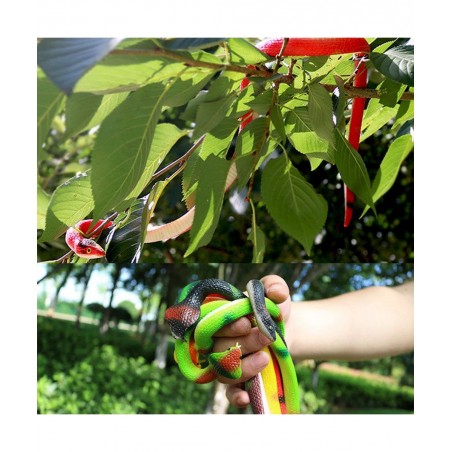 Rubber Snakes to Keep Birds Away 4 Pieces 27.5 Inch Realistic Rubber Snakes Plastic Fake Snakes Toy Snake for Garden Props to...