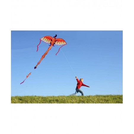 Dragon Kite for Kids 40x75 Inch Easy to Fly Kite Single Line Kites with Long Tail and Kite String $32.12 Kites & Wind Spinners