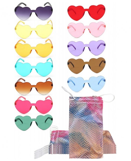 12-Pack Heart Sunglasses for Women – Sturdy Heart Shaped Sunglasses for Pride & Bachelorette Party Favors – UV400 Rainbow Sun...