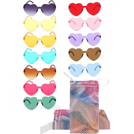 12-Pack Heart Sunglasses for Women – Sturdy Heart Shaped Sunglasses for Pride & Bachelorette Party Favors – UV400 Rainbow Sun...