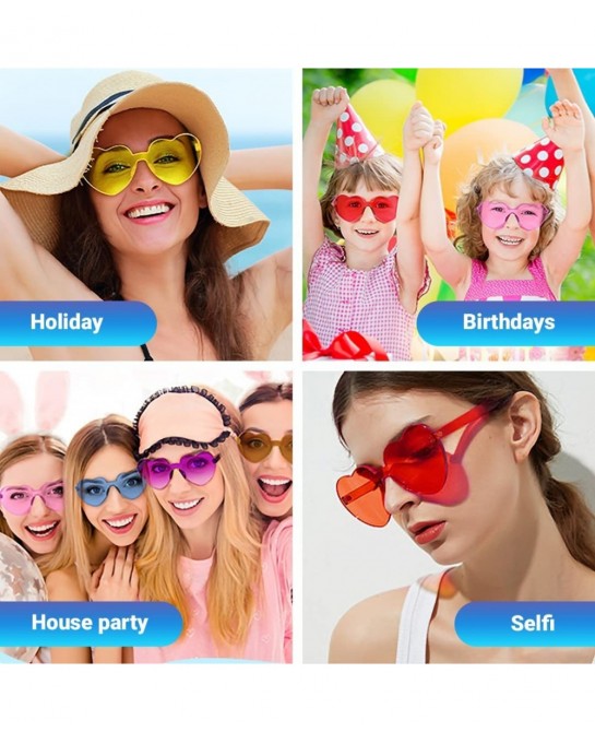 12-Pack Heart Sunglasses for Women – Sturdy Heart Shaped Sunglasses for Pride & Bachelorette Party Favors – UV400 Rainbow Sun...