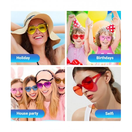12-Pack Heart Sunglasses for Women – Sturdy Heart Shaped Sunglasses for Pride & Bachelorette Party Favors – UV400 Rainbow Sun...
