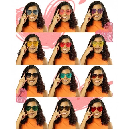 12-Pack Heart Sunglasses for Women – Sturdy Heart Shaped Sunglasses for Pride & Bachelorette Party Favors – UV400 Rainbow Sun...