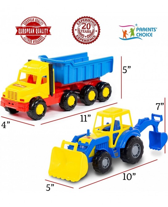 Dump Truck Toy - Excavator Toy for Boys Set - Beach Toys For Toddlers - Sandbox Toys For Toddlers Age 2-4 - Construction Vehi...