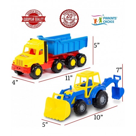 Dump Truck Toy - Excavator Toy for Boys Set - Beach Toys For Toddlers - Sandbox Toys For Toddlers Age 2-4 - Construction Vehi...