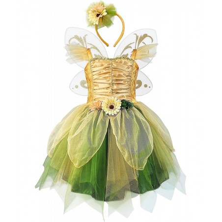 Fairy Costume Dress for Girls Green Princess Flower Girl Dress Tutu Dress with Headband and Wings $47.96 Kids' Costumes